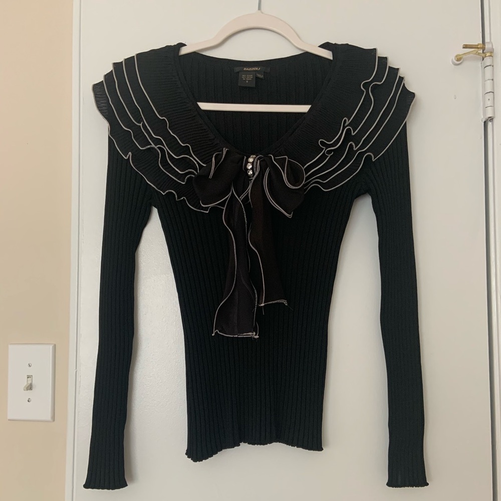 Black Bowed Sweater